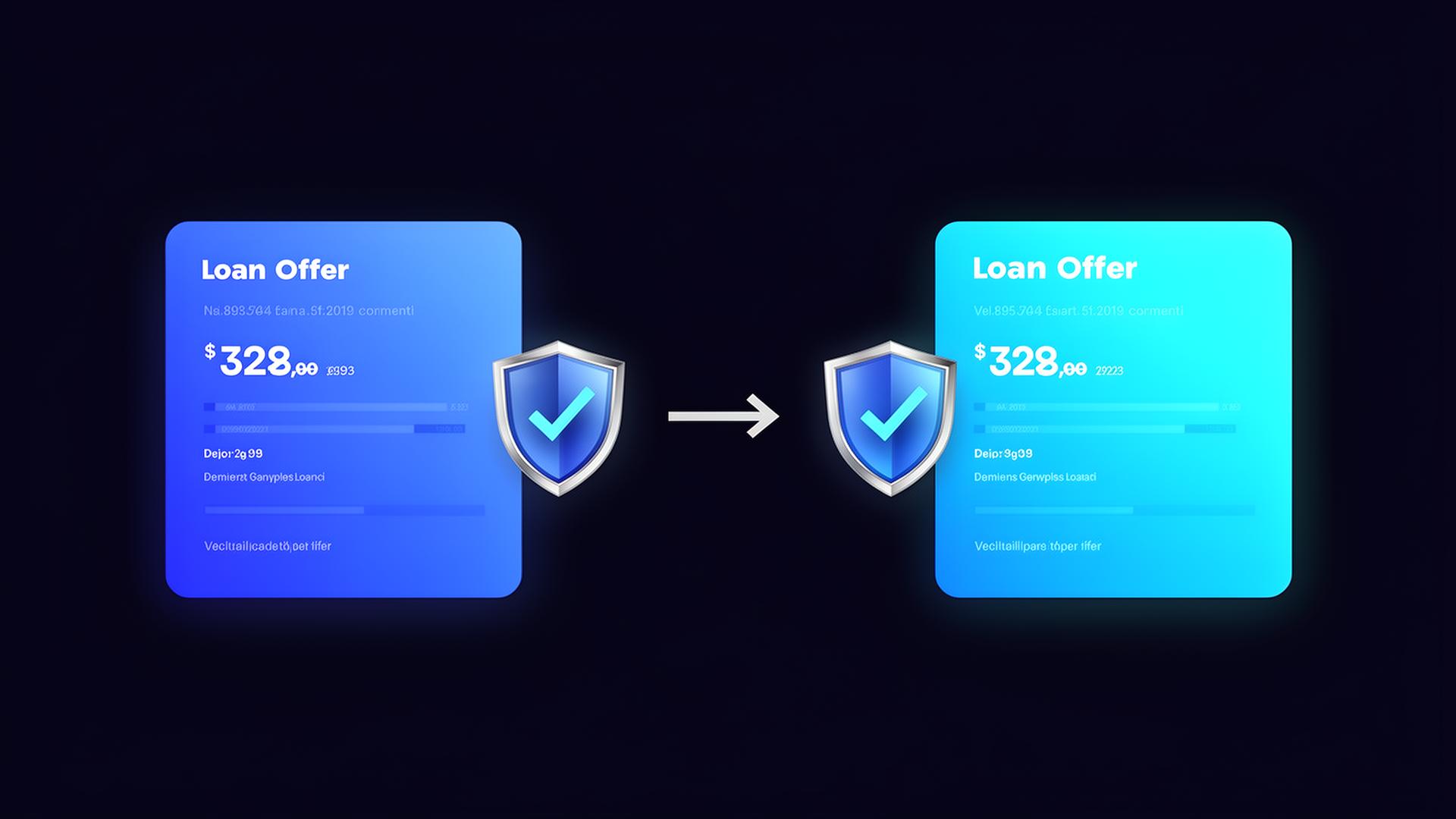 Loan comparison tool showing two loan offers side by side with rates, terms, and savings highlighted for Canadian borrowers