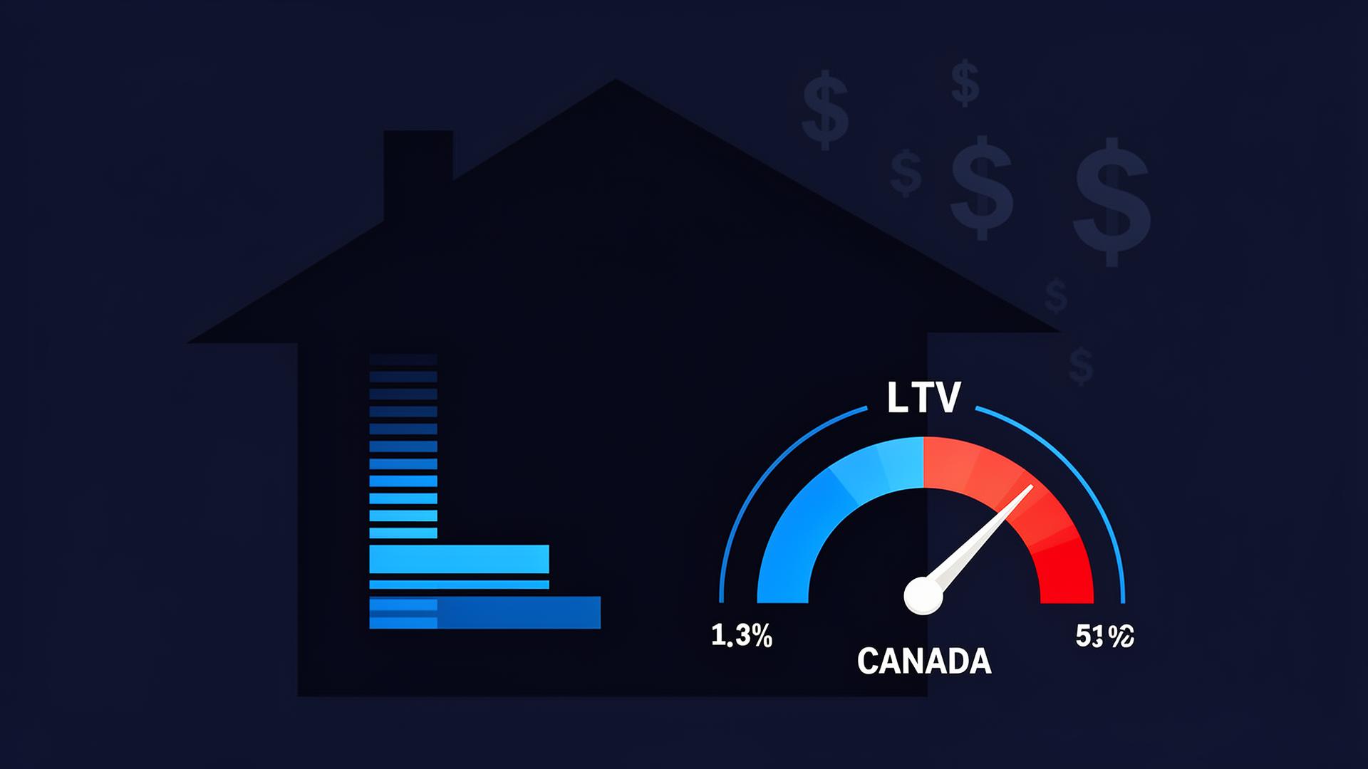 Home equity calculator showing LTV ratio gauge and borrowable equity amount for Canadian homeowners